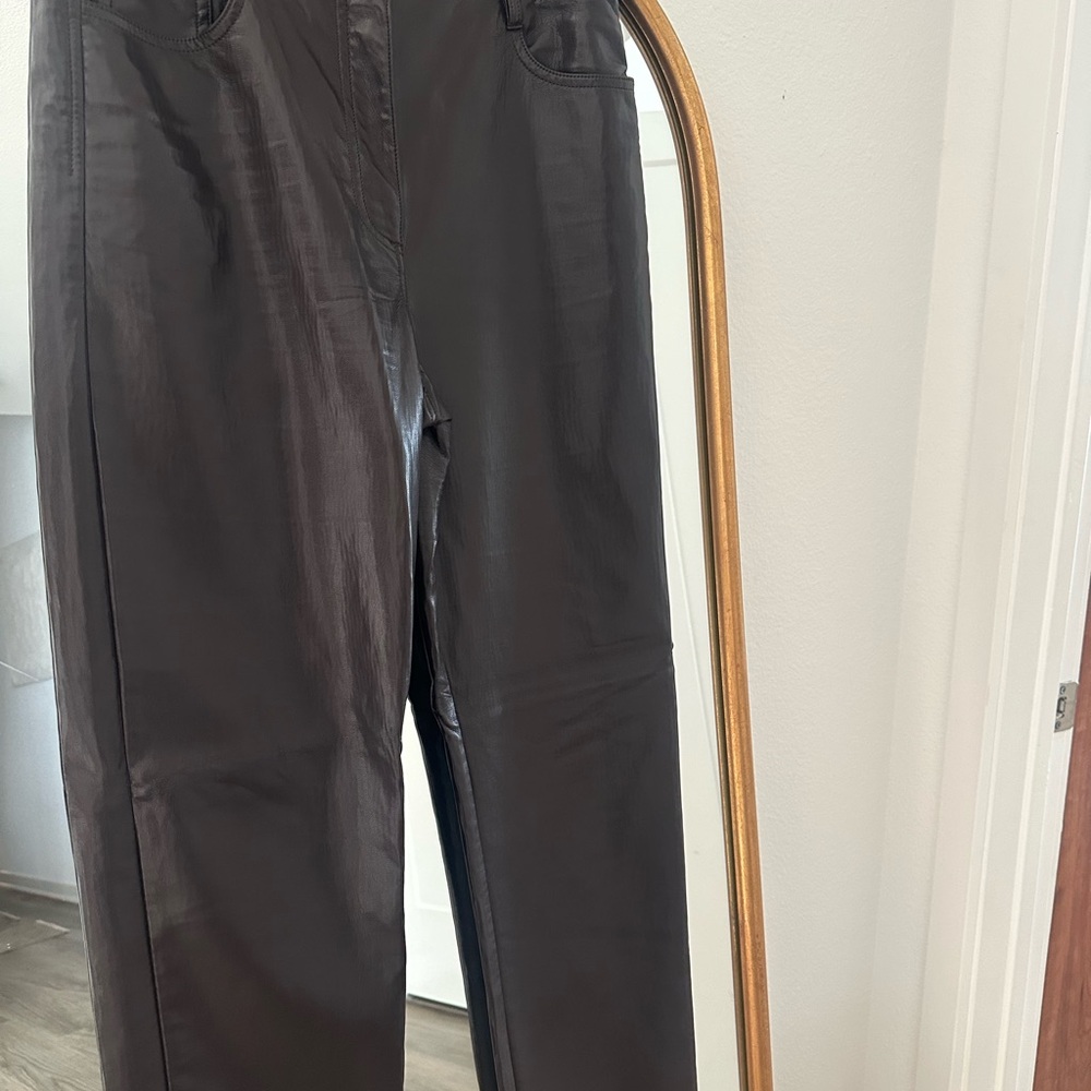 Aritzia Wilfred Dark Brown Melina Pants